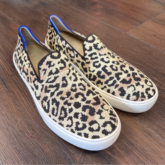 Rothy's The Sneaker Desert Cat Leopard Cheetah Animal Print Slip On SZ 8 - Picture 1 of 6